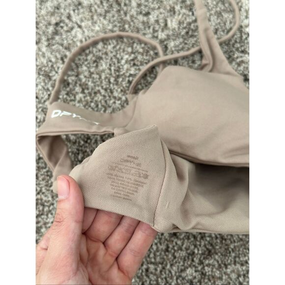 DFYNE Dynamic Twist Back Bra Mocha Open Back Gym Workout Lifting Size Small S - Picture 7 of 7